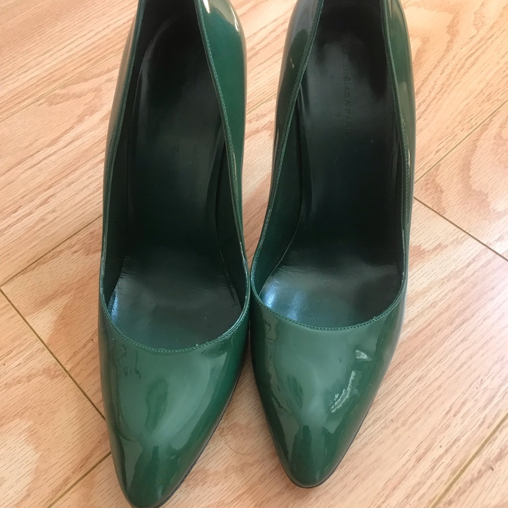 Women’s Balenciaga Green Patent Leather Heels Sz 9 - Picture 4 of 13